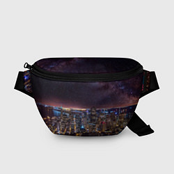 Поясная сумка Ночной город и звёзды на небе, цвет: 3D-принт