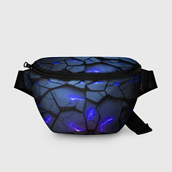 Поясная сумка Светящаяся синяя лава, цвет: 3D-принт