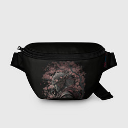 Поясная сумка Самурай среди ветвей цветущей сакуры, цвет: 3D-принт