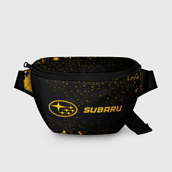 Поясная сумка Subaru - gold gradient: надпись и символ, цвет: 3D-принт
