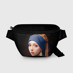 Поясная сумка Девушка с жемчужной сережкой - современный вариант, цвет: 3D-принт