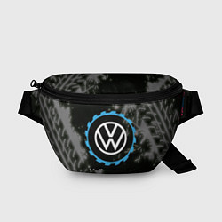 Поясная сумка Volkswagen в стиле Top Gear со следами шин на фоне, цвет: 3D-принт