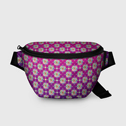 Поясная сумка Абстрактные разноцветные узоры на пурпурно-фиолето, цвет: 3D-принт