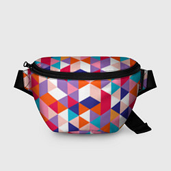 Поясная сумка Ромбический разноцветный паттерн, цвет: 3D-принт