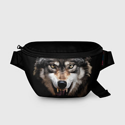 Поясная сумка Агрессивный рычащий волк, цвет: 3D-принт