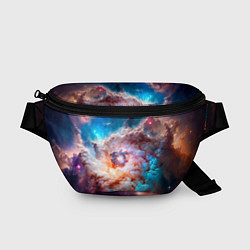 Поясная сумка Небула в космосе в голубо-розовых тонах - нейронна, цвет: 3D-принт