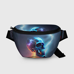 Поясная сумка Стальной череп с молниями, цвет: 3D-принт