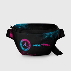 Поясная сумка Mercedes - neon gradient: надпись и символ