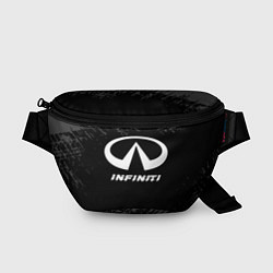 Поясная сумка Infiniti speed на темном фоне со следами шин, цвет: 3D-принт
