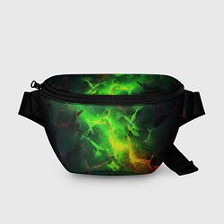 Поясная сумка Зеленое свечение молния, цвет: 3D-принт