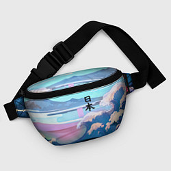 Поясная сумка Japan - landscape - waves, цвет: 3D-принт — фото 2