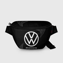 Поясная сумка Volkswagen speed на темном фоне со следами шин, цвет: 3D-принт