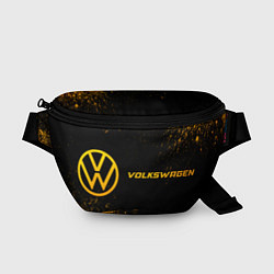 Поясная сумка Volkswagen - gold gradient: надпись и символ