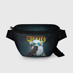 Поясная сумка Хиппи белый медведь, цвет: 3D-принт