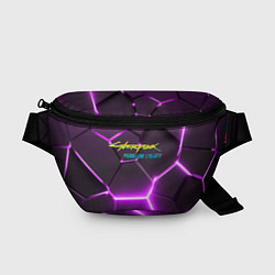 Поясная сумка Киберпанк призрачная свобода фиолетовый неон, цвет: 3D-принт