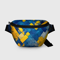 Поясная сумка Синяя и жёлтая геометрия