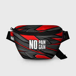 Поясная сумка No pain no gain - красный, цвет: 3D-принт