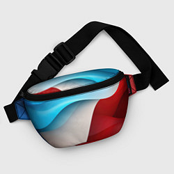 Поясная сумка Белые синие и красные волны, цвет: 3D-принт — фото 2