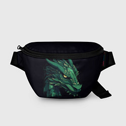 Поясная сумка Голова зелёного дракона: арт нейросети, цвет: 3D-принт