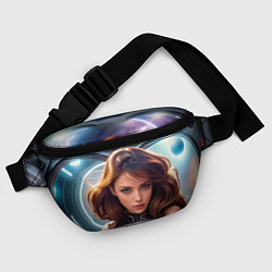 Поясная сумка Девушка в космическом корабле, цвет: 3D-принт — фото 2