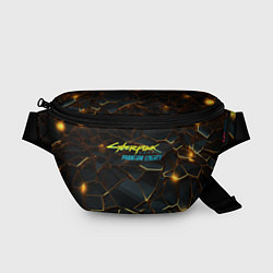 Поясная сумка Cyberpunk 2077 phantom liberty gold abstract