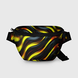 Поясная сумка Черные волнистые линии, цвет: 3D-принт