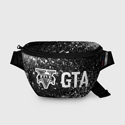 Поясная сумка GTA glitch на темном фоне: надпись и символ