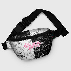 Поясная сумка Blackpink - чб автографы, цвет: 3D-принт — фото 2