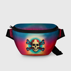 Поясная сумка Красочный веселый роджер, цвет: 3D-принт