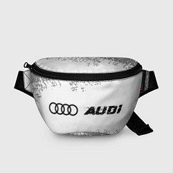 Поясная сумка Audi speed на светлом фоне со следами шин: надпись, цвет: 3D-принт