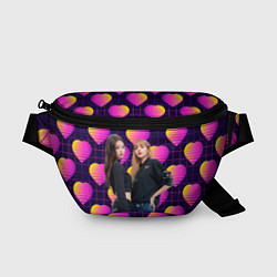 Поясная сумка Блэкпинк сердечки, цвет: 3D-принт
