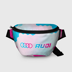 Поясная сумка Audi neon gradient style: надпись и символ