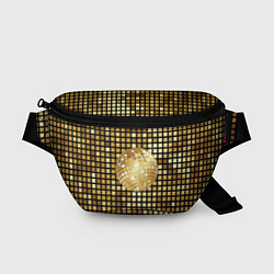 Поясная сумка Золотой диско шар и золотая мозаика