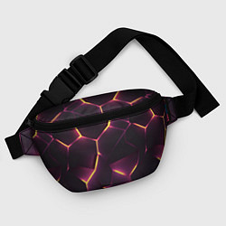 Поясная сумка Пурпурные неоновые плиты, цвет: 3D-принт — фото 2