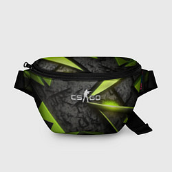 Поясная сумка CS GO green black abstract