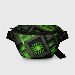 Поясная сумка Неоновые зелёные блоки, цвет: 3D-принт