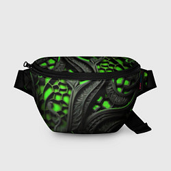 Поясная сумка Green black abstract