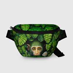 Поясная сумка Маленькая обезьянка в листьях, цвет: 3D-принт