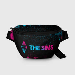 Поясная сумка The Sims - neon gradient: надпись и символ, цвет: 3D-принт