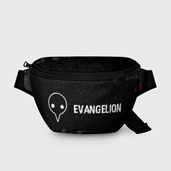 Поясная сумка Evangelion glitch на темном фоне: надпись и символ
