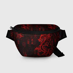 Поясная сумка Красный дракон - иероглифы