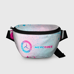 Поясная сумка Mercedes neon gradient style: надпись и символ