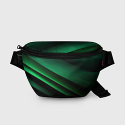 Поясная сумка Черно зеленые полосы, цвет: 3D-принт
