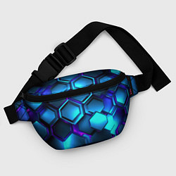 Поясная сумка Объемные неоновые плиты, цвет: 3D-принт — фото 2