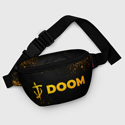 Поясная сумка Doom - gold gradient: надпись и символ, цвет: 3D-принт — фото 2