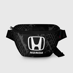 Поясная сумка Honda speed на темном фоне со следами шин