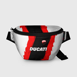 Поясная сумка Ducati moto - красные полосы, цвет: 3D-принт