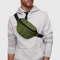 Поясная сумка Мятая зеленая ткань, цвет: 3D-принт — фото 2