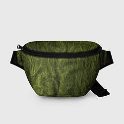 Поясная сумка Мятая зеленая ткань