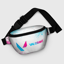 Поясная сумка Valorant neon gradient style: надпись и символ, цвет: 3D-принт — фото 2
